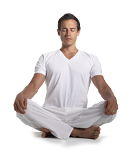 man sitting cross-legged in a yoga pose